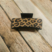 Laser Burned Leather Hair Claw Clip