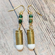 Handmade Short Ammo Beaded Earrings