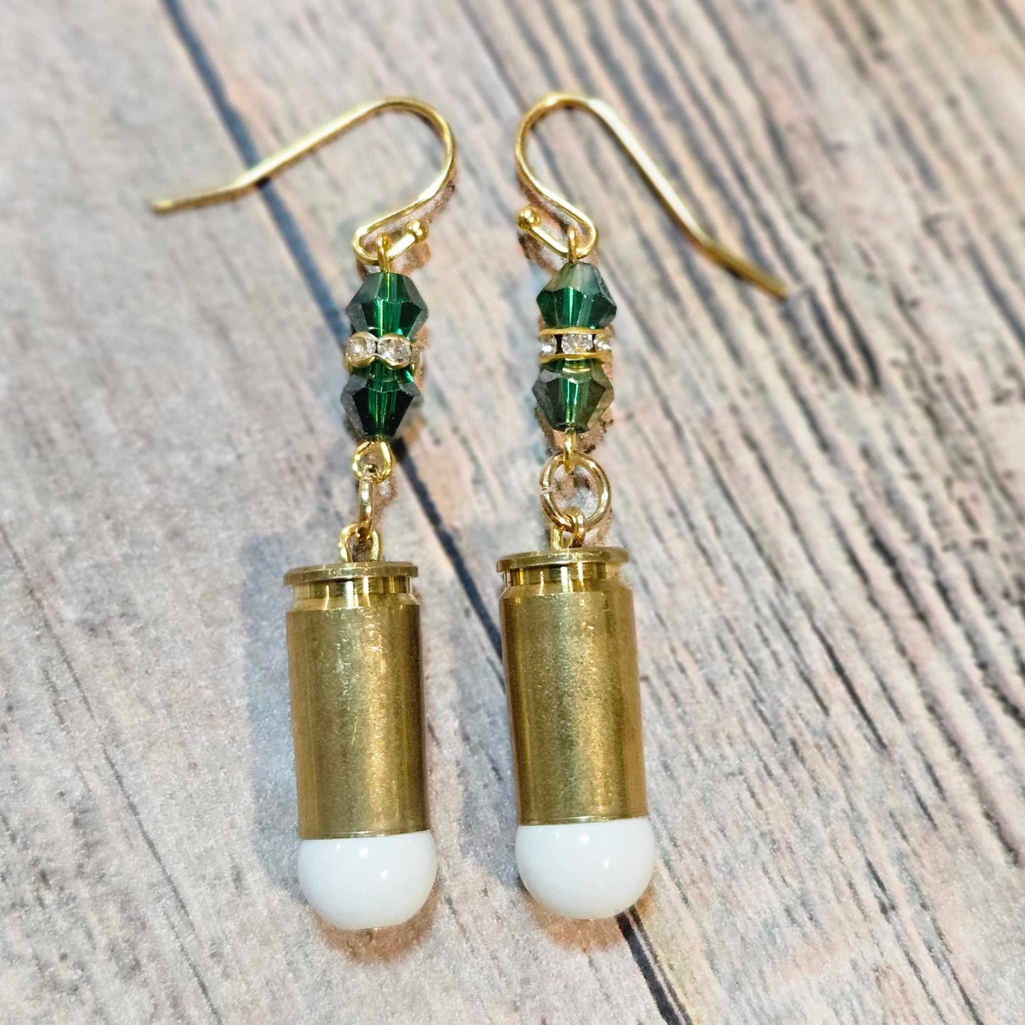 Handmade Short Ammo Beaded Earrings
