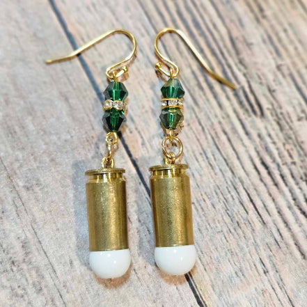 Handmade Short Ammo Beaded Earrings