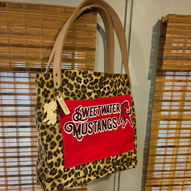 Large Leopard Wax Canvas Mustang Tote