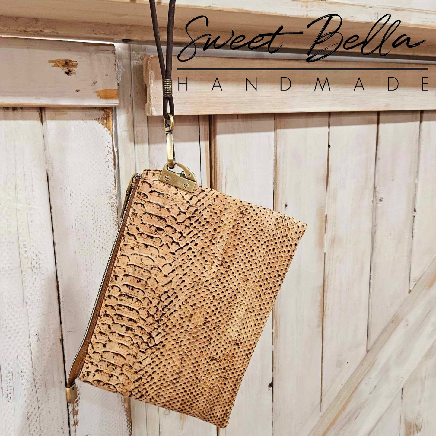 Oleta Belle Convertible Cork Clutch Wristlet