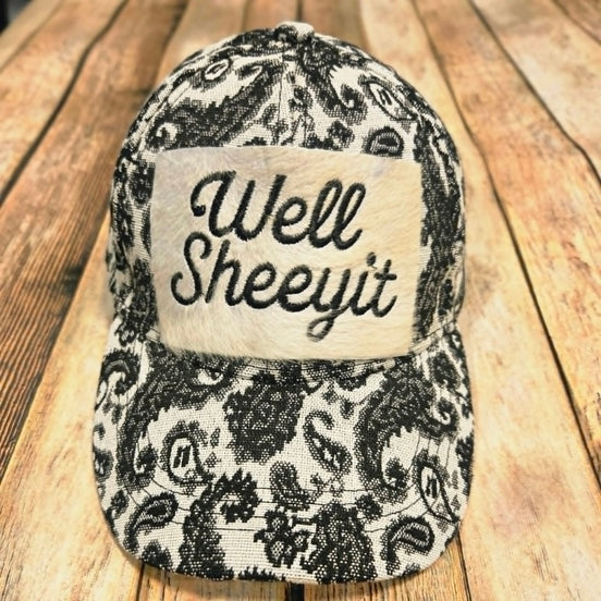 "Well Sheeyit" Denim Embroidered Patch Cap