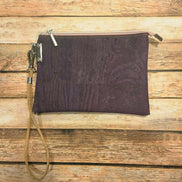 Oleta Purple Clutch Wristlet with Silver hardware