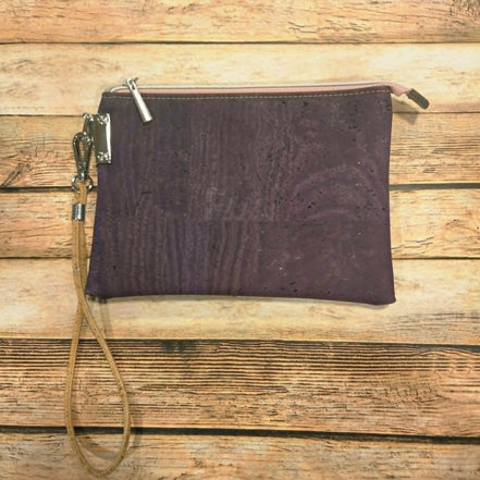 Oleta Purple Clutch Wristlet with Silver hardware