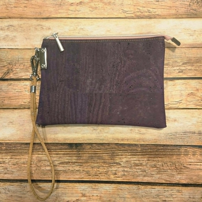 Oleta Purple Clutch Wristlet with Silver hardware
