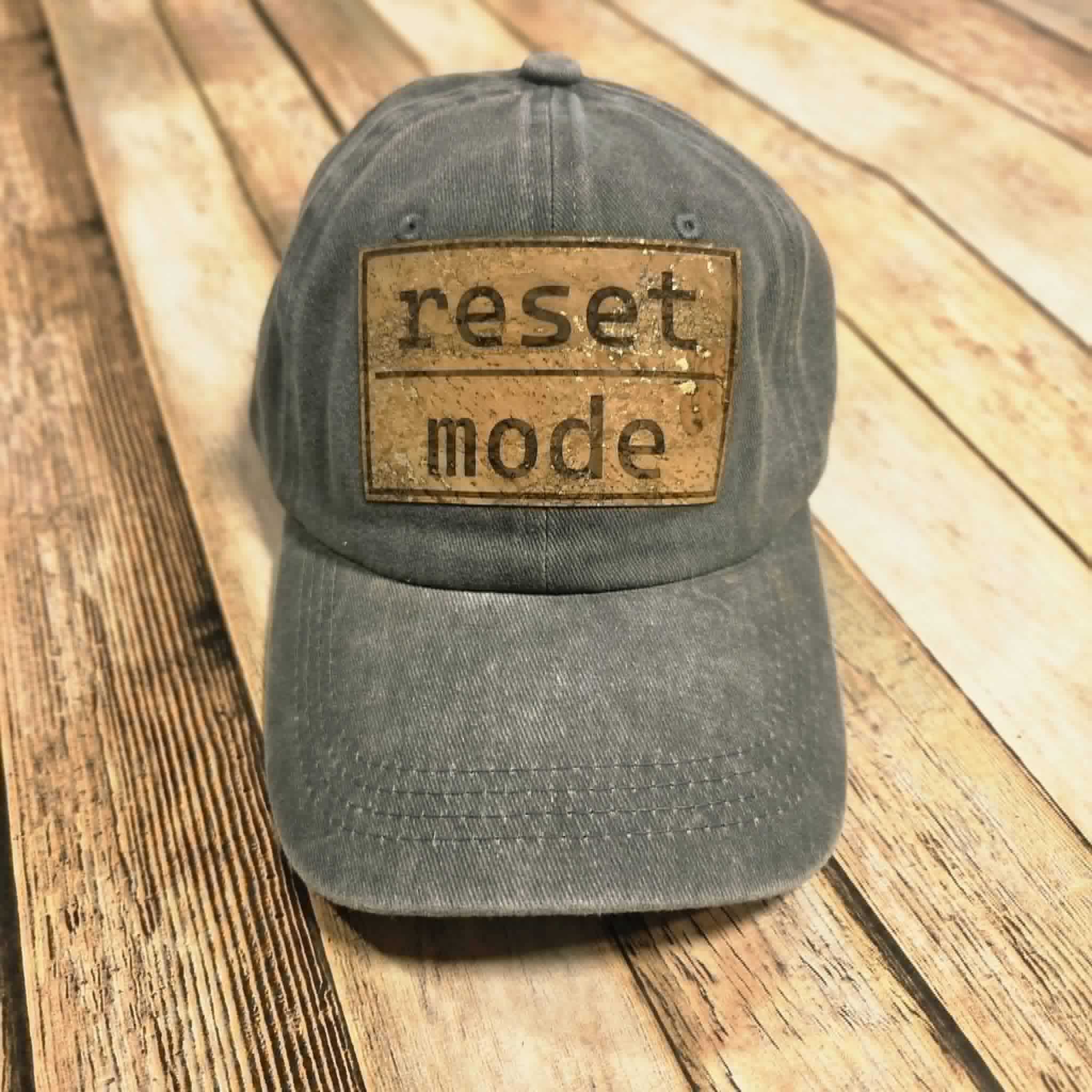 Reset Mode Cork Leather Patch cap