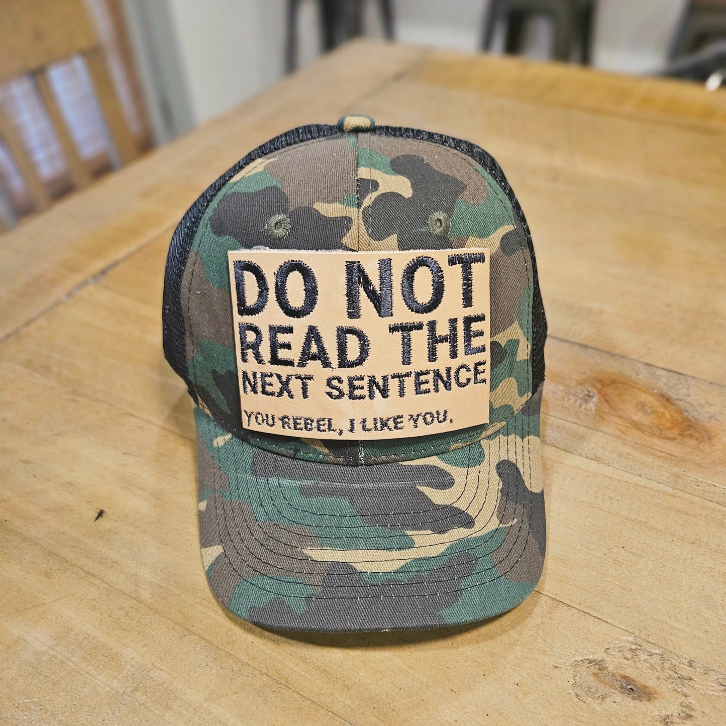 Do Not Read Leather Embroidered Patch Cap