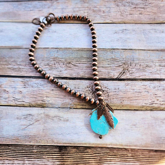 western jewelry  turquoise necklace  southwest jewelry  jewelry  copper beaded necklace