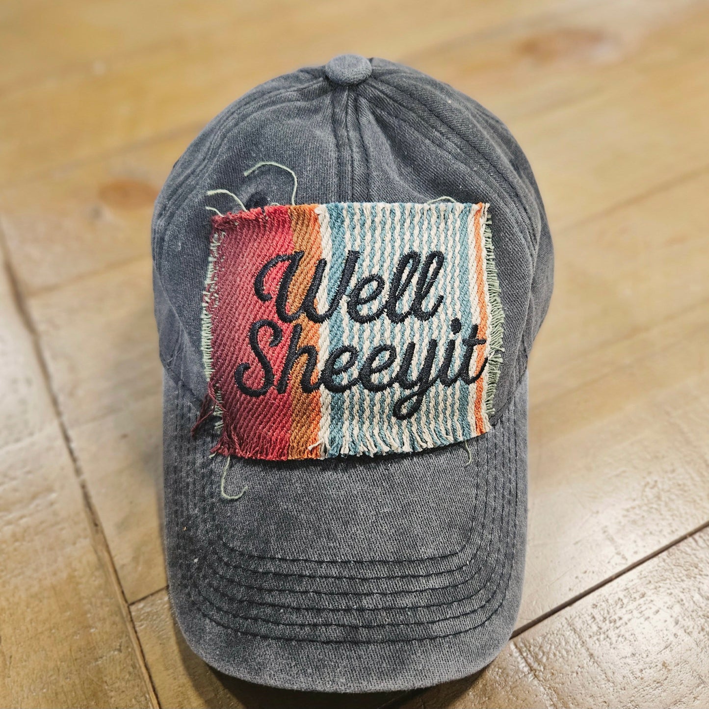 "Well Sheeyit" Denim Embroidered Patch Cap