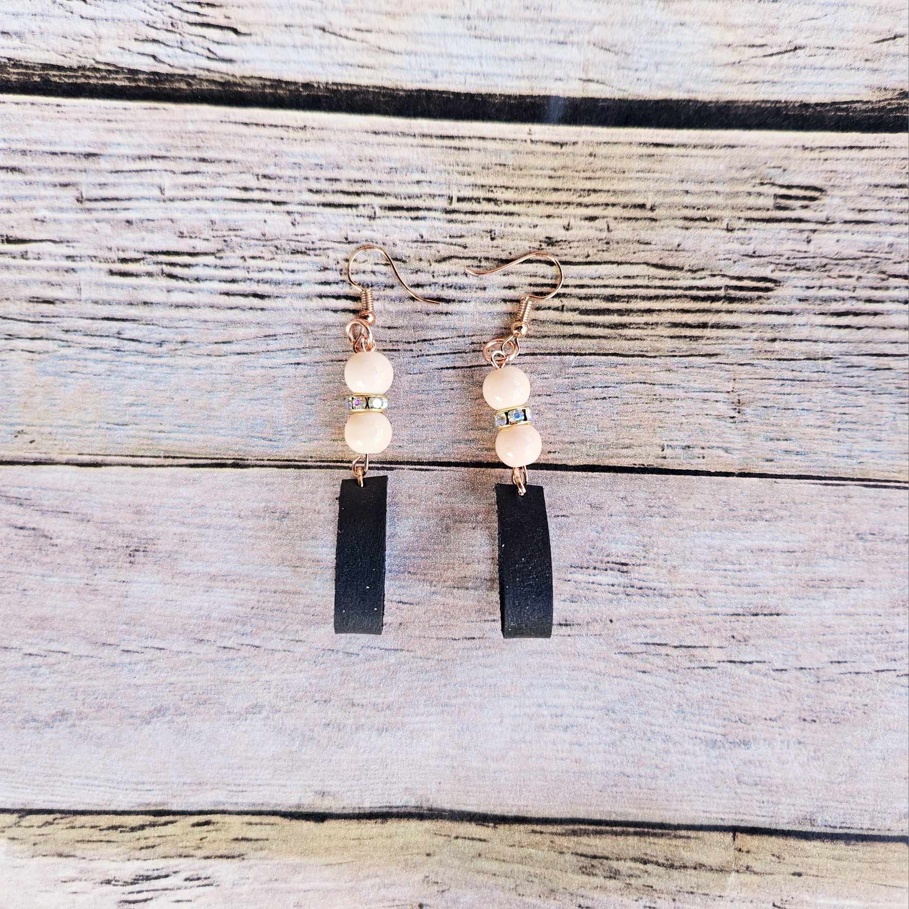 rose gold jewelry, rhinestone earrings, handmade jewelry 