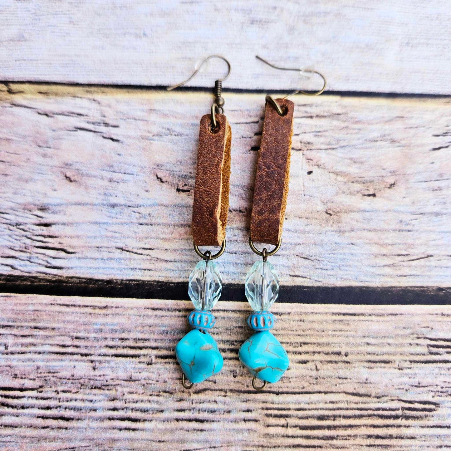 Brown Leather Earrings