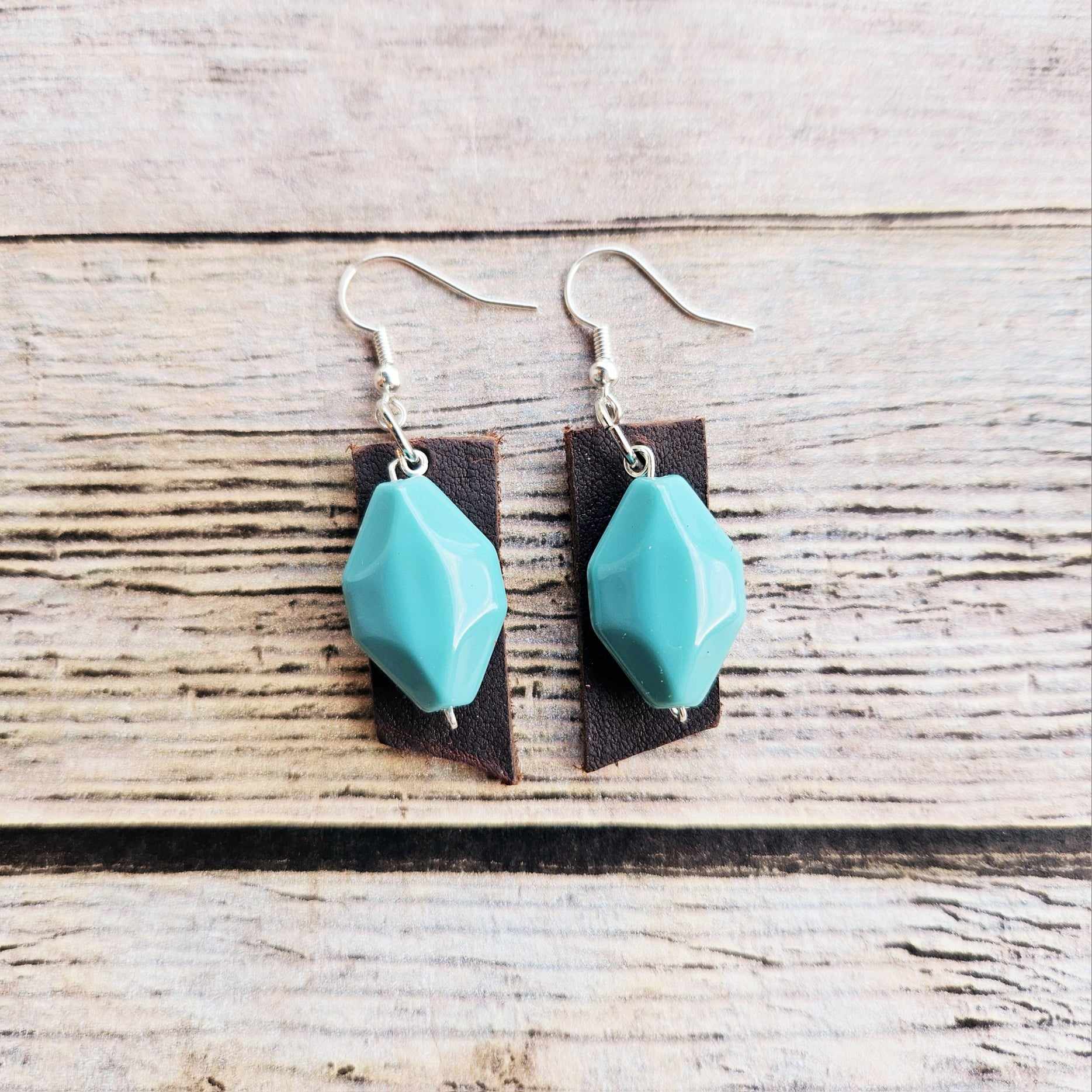 silver earrings, turquoise beads, silver jewelry, handmade jewelry 