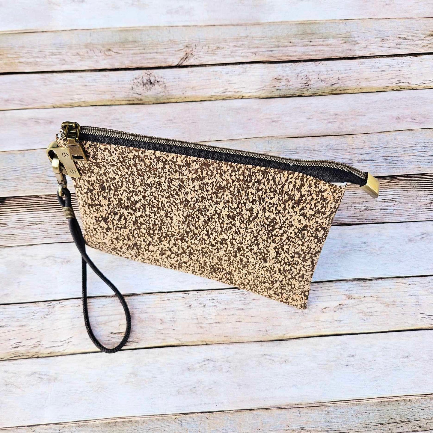 Oleta Belle Speckled Cork Clutch