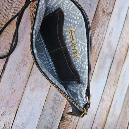 Oleta Belle Speckled Cork Clutch