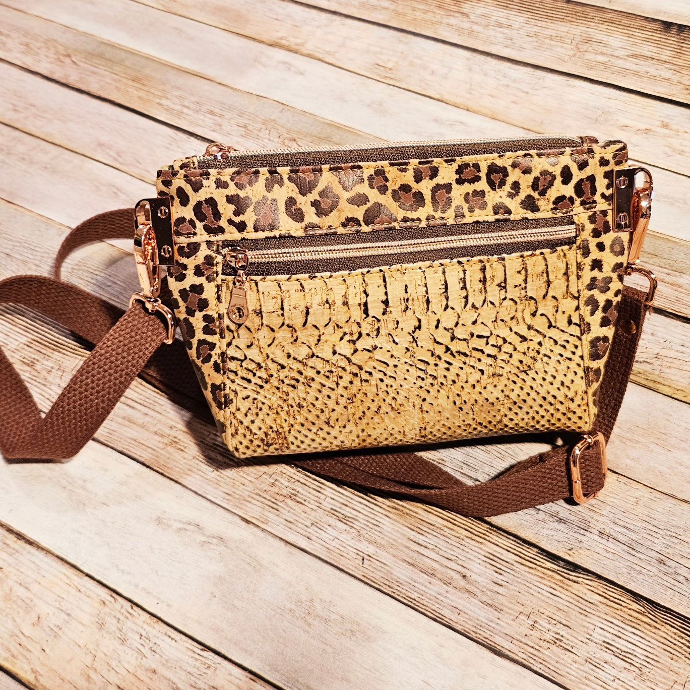 snake cork purse, leopard cork bag, crossbody bag, cork crossbody bag, snake and leopard cork bag, cork crossbody