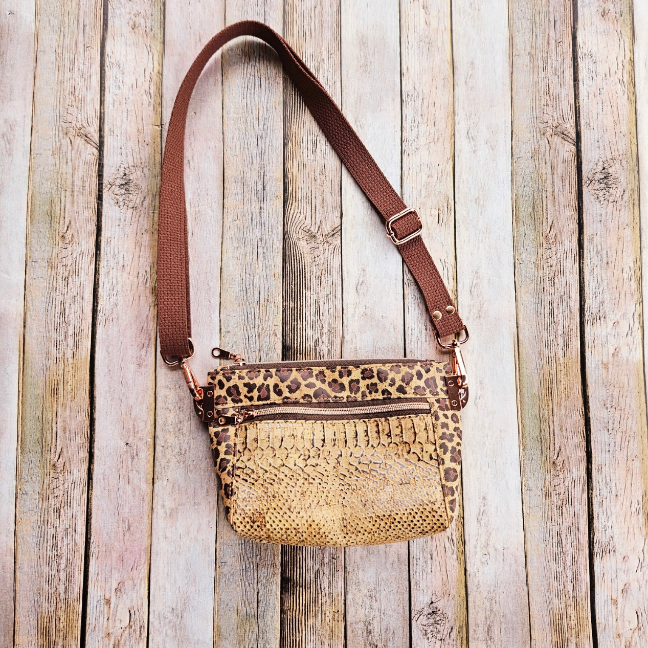 snake cork purse, leopard cork bag, crossbody bag, cork crossbody bag, snake and leopard cork bag, cork crossbody