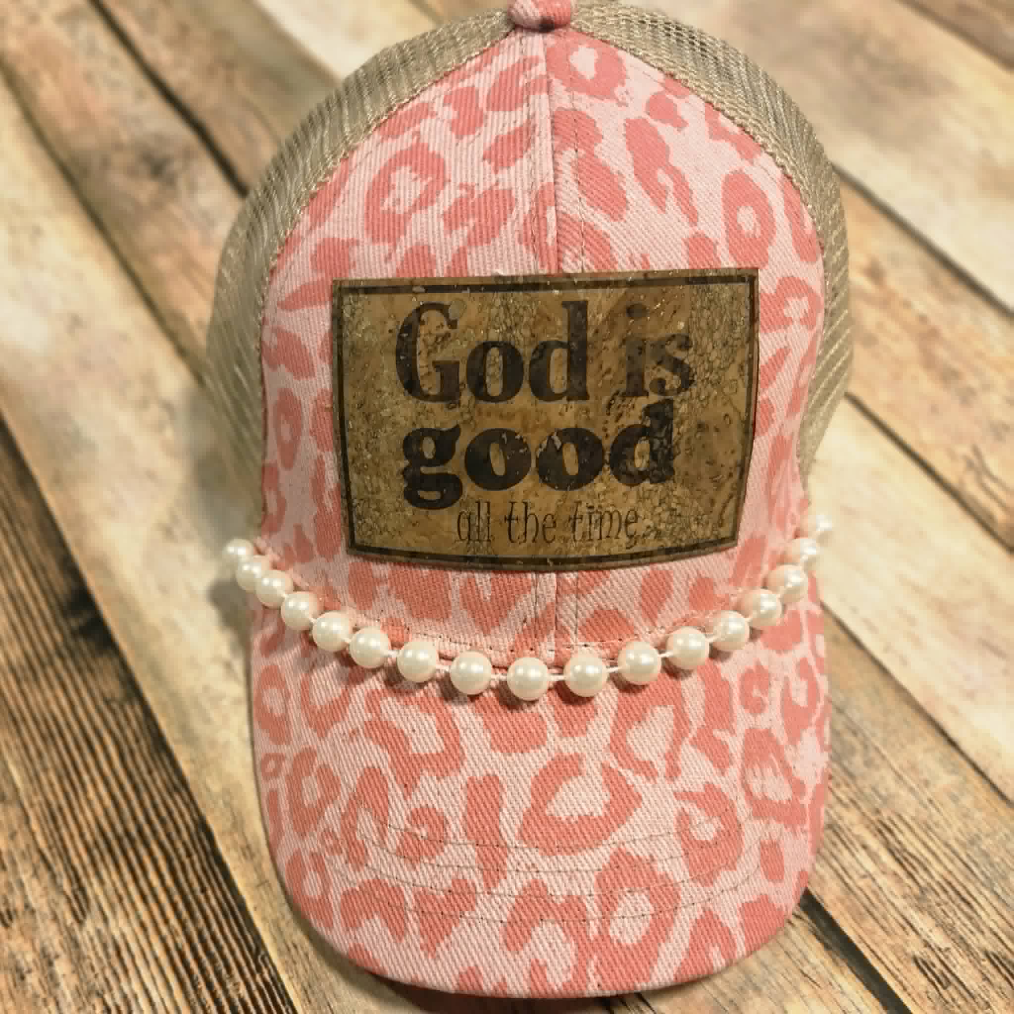 God is Good Cork Leather Patch cap