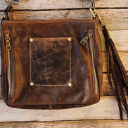  leather cross body, brown leather bag, conceal carry bag, cross body bag, handmade leather handbag 