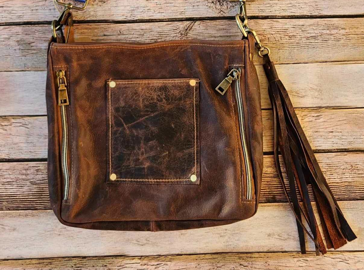  leather cross body, brown leather bag, conceal carry bag, cross body bag, handmade leather handbag 