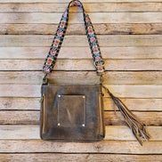 gray leather hand bag, suede leather cross body bag, conceal carry bag