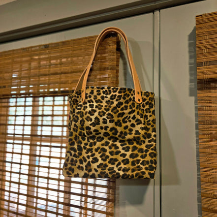 Small Leopard Wax Canvas Mustang Tote