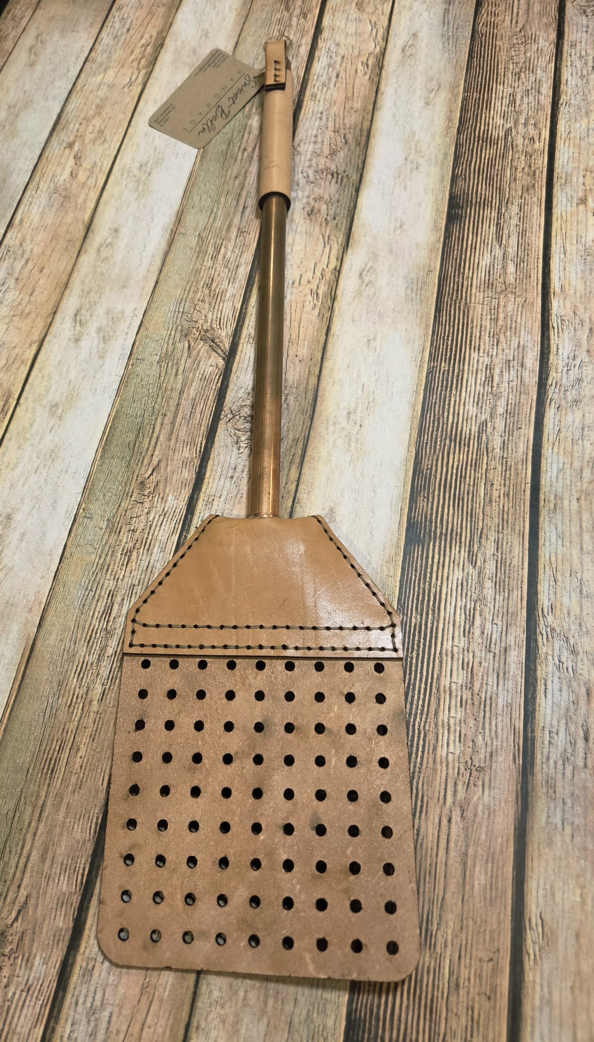 Handcrafted Leather Flyswatter with 