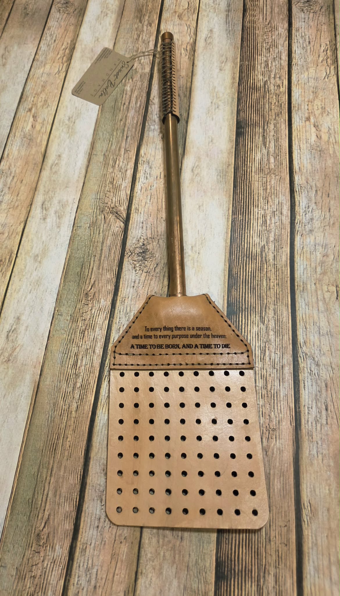 Handcrafted Leather Flyswatter with 