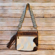 Linnie’s Classic Brown and White Cowhide Crossbody