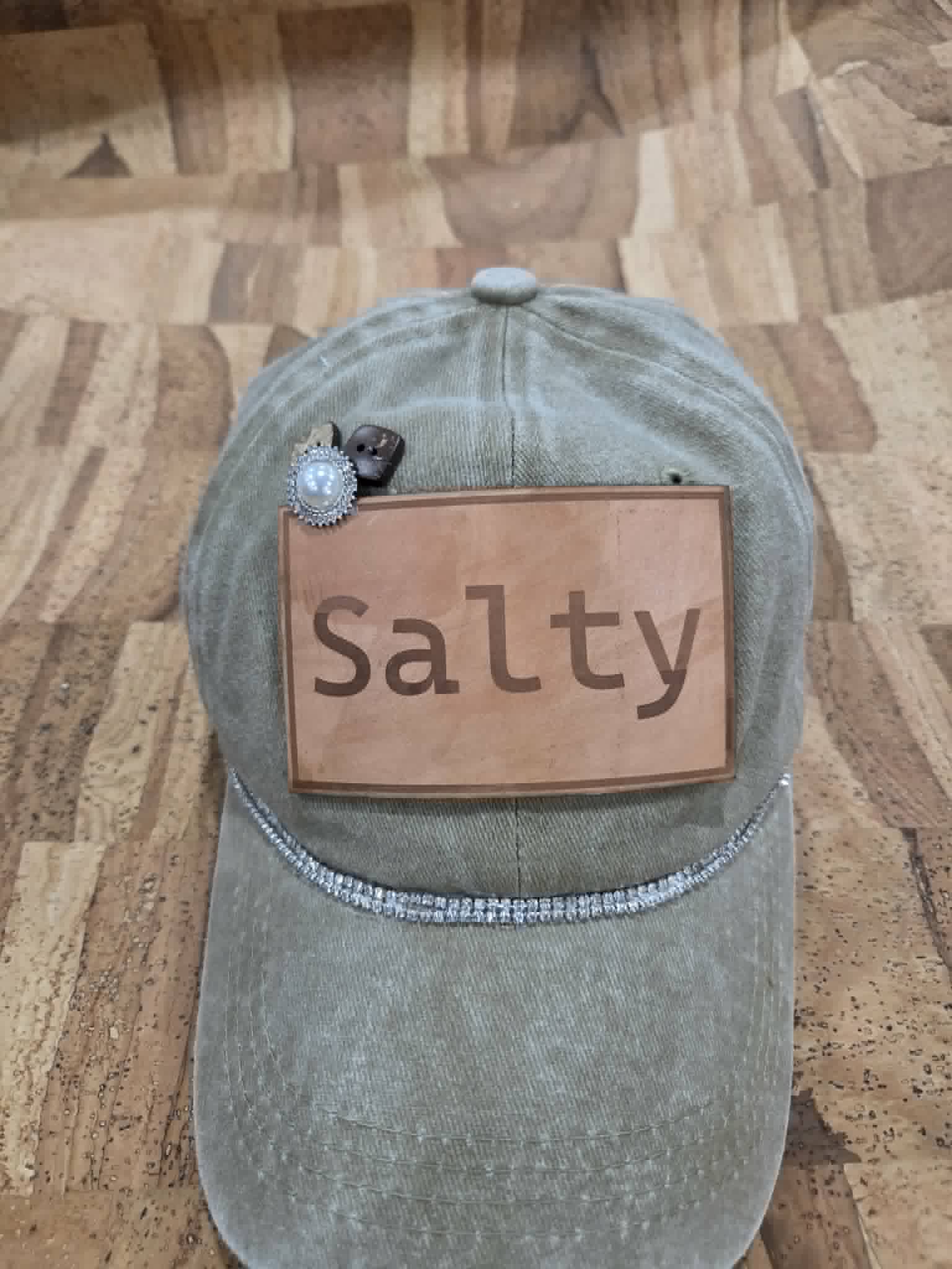 Salty Cork Leather Patch Cap