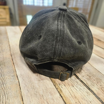 "2nd That" Leather patch grey cap, gray leather embroidered fur-on cowhide patch hat, men's hat