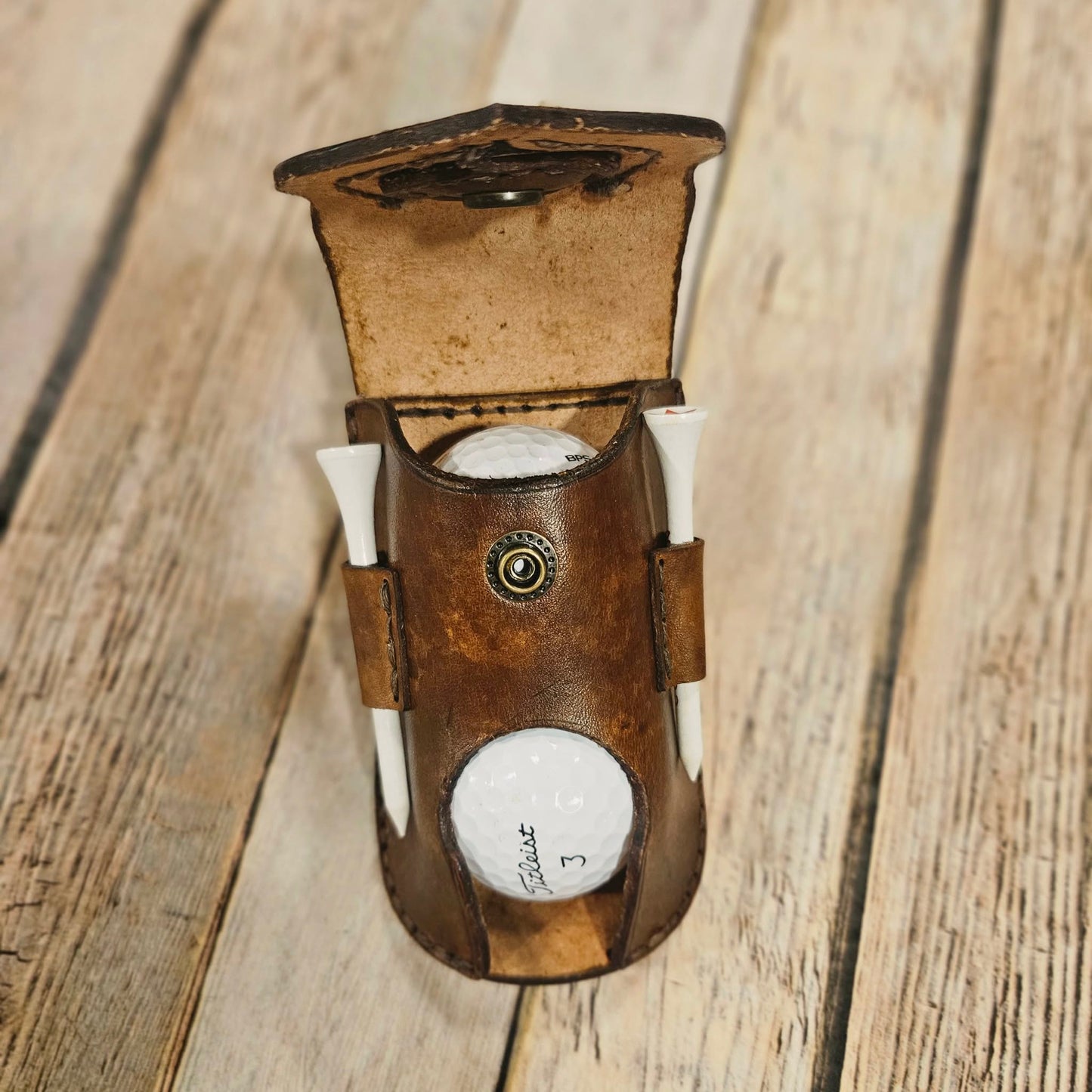 Genuine Leather Golf Ball Bag