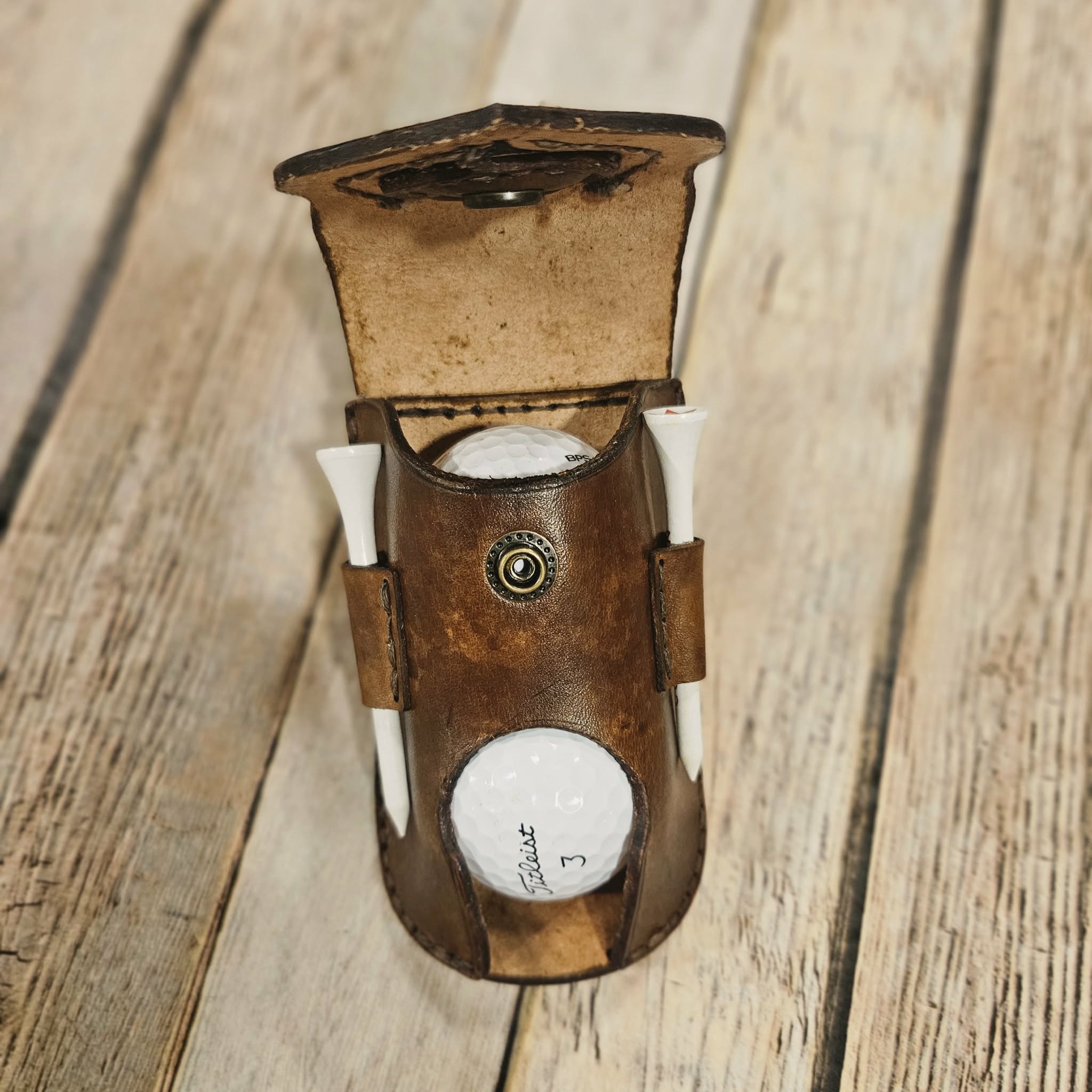 Genuine Leather Golf Ball Bag