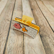 Laser Burned Wood Chicken Hair Claw Clip