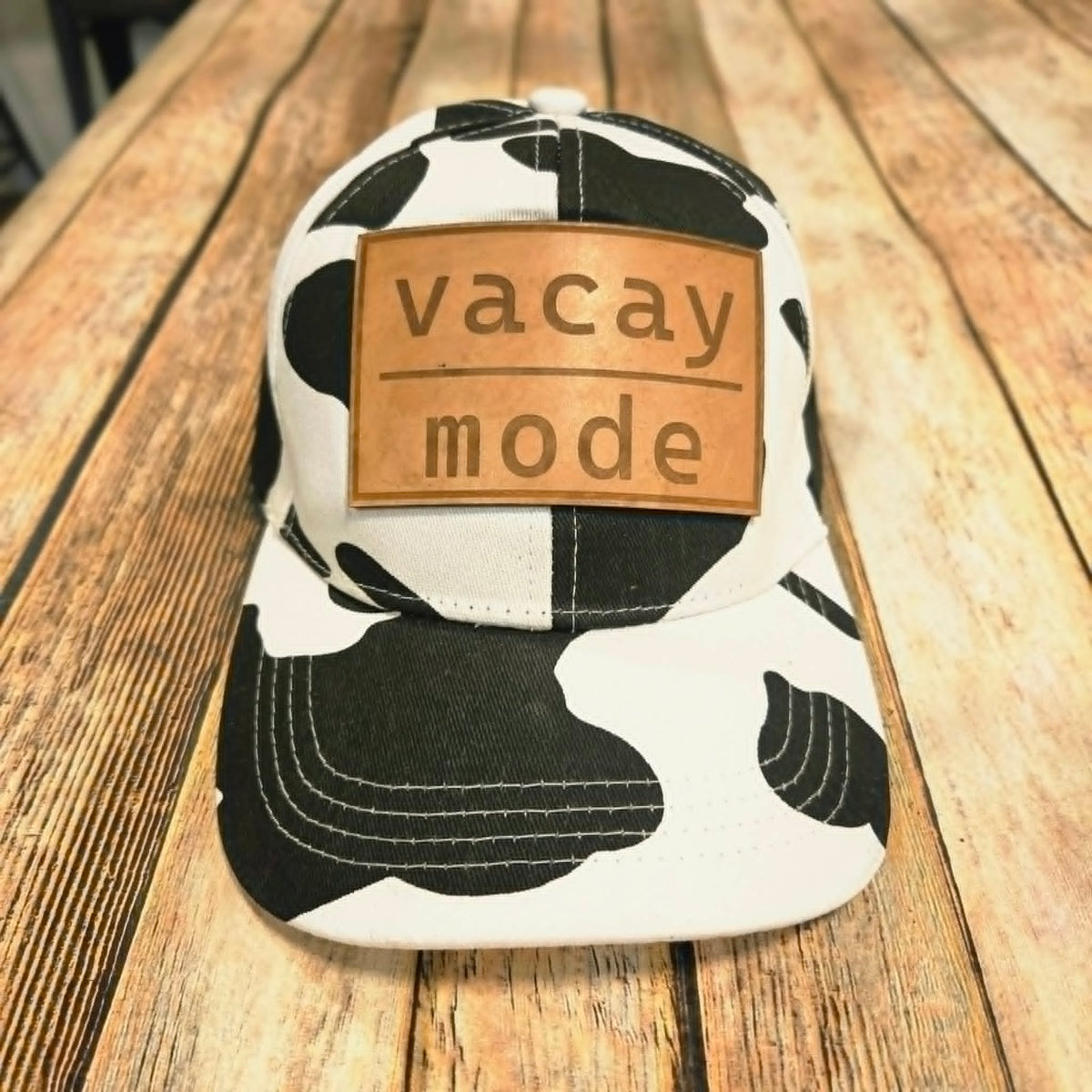 Vacay Mode Cork Leather Patch cap
