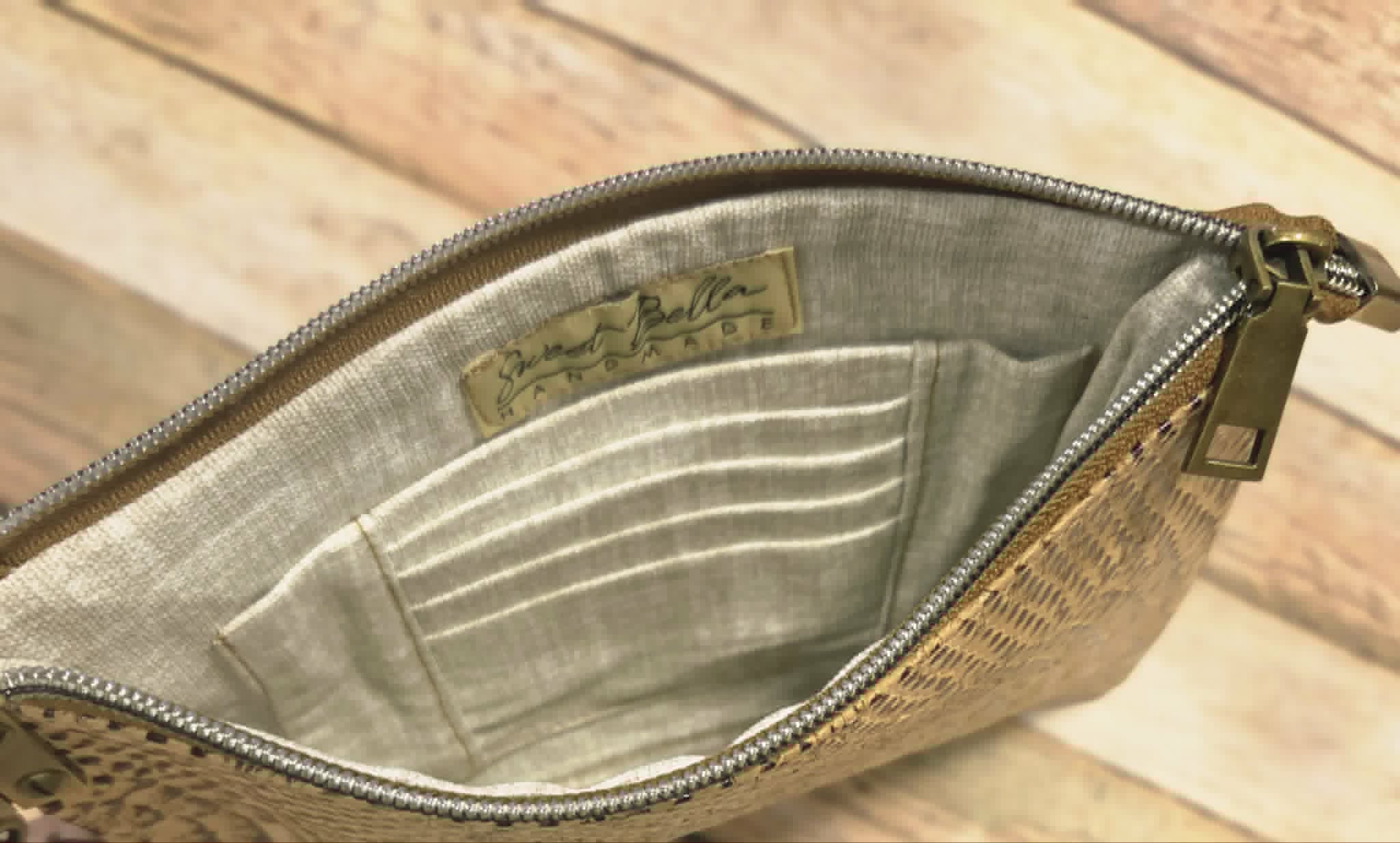Oleta Snake Clutch Wristlet with fabric card slots