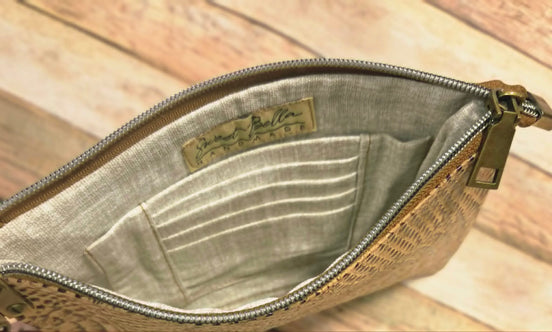 Oleta Snake Clutch Wristlet with fabric card slots