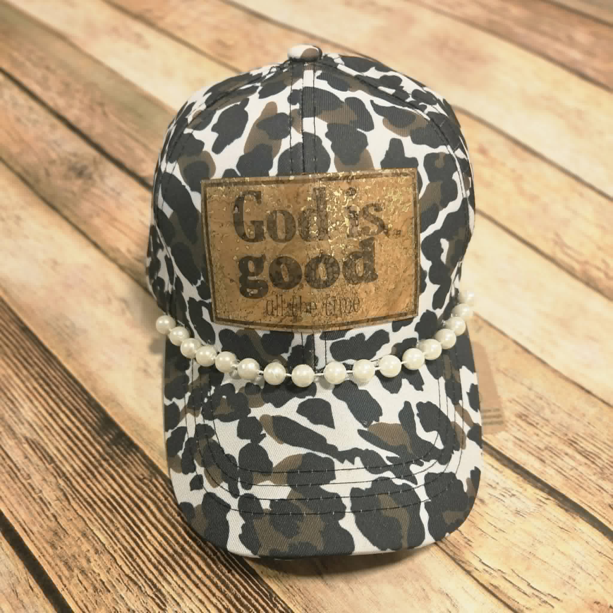 God is Good Cork Leather Patch cap
