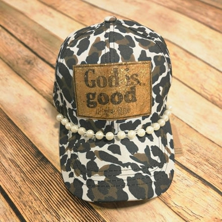God is Good Cork Leather Patch cap