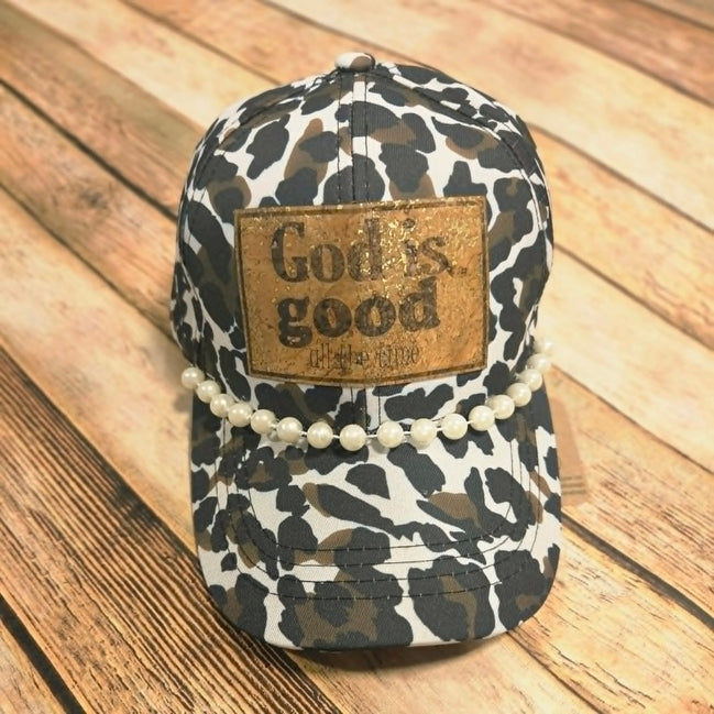 God is Good Cork Leather Patch cap