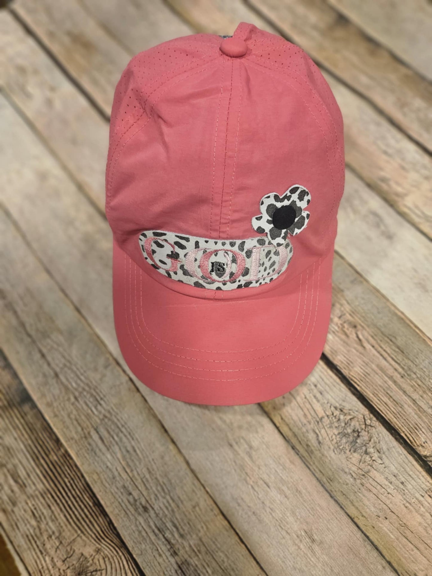 Embroidered Leather Patch Ball Cap