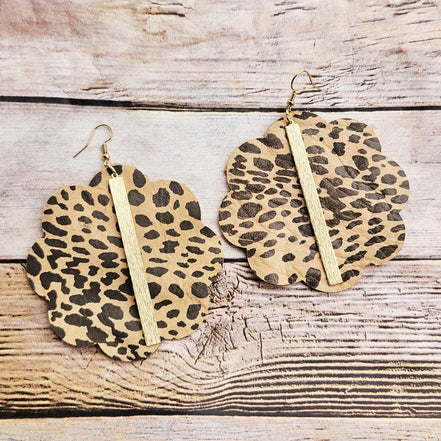 Handmade Leopard Leather Earrings in Diverse Shapes & Colors