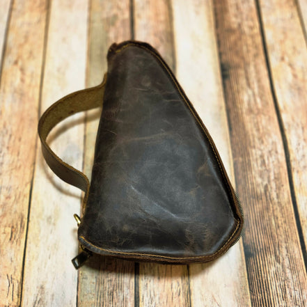 Large Brown Leather Pistol Case