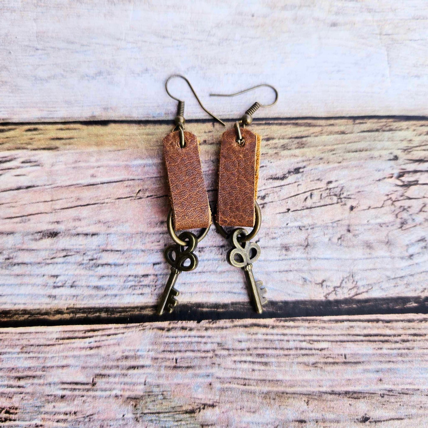 Brown Leather Earrings