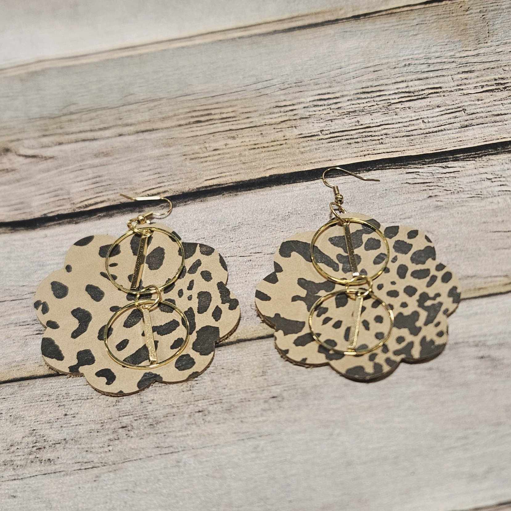 Handmade Leopard Leather Earrings in Diverse Shapes & Colors