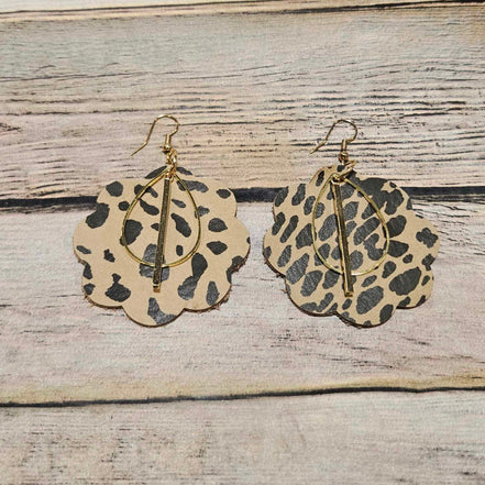Handmade Leopard Leather Earrings in Diverse Shapes & Colors