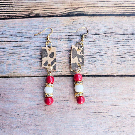 Handmade Leopard Leather Earrings