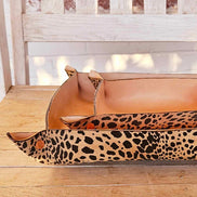 leopard leather bowls,  leopard leather,  leopard decor,  leather bowls,  large leather bowl