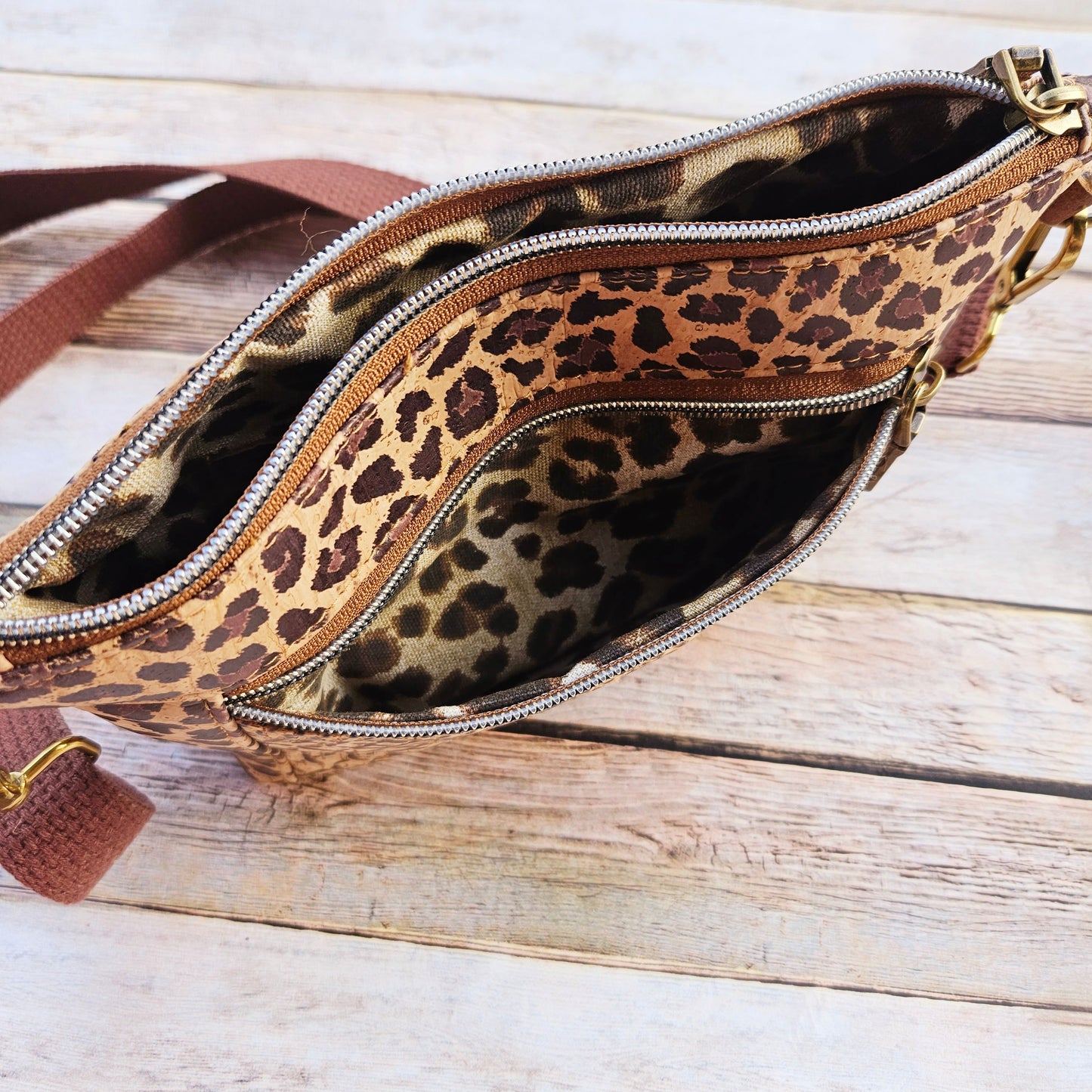 snake cork purse, leopard cork bag, crossbody bag, cork crossbody bag, snake and leopard cork bag, cork crossbody