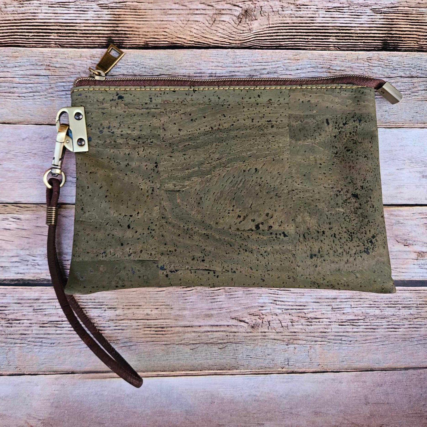 Oleta Belle Olive Cork Clutch